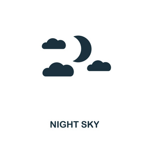 夜空 图标。从万圣节图标集合的高级风格设计。ui 和 ux. pixel 完美的夜空图标。适用于网页设计应用程序软件打