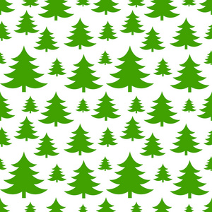 圣诞树绿色无缝图案。矢量插图