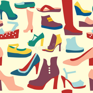 凉鞋 形象 时尚 复古的 附件 要素 购物者 收集 靴子