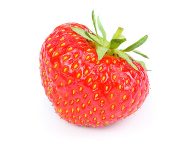 白色背景上分离的草莓。 裁剪路径
