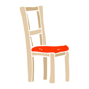 平面彩色插图卡通木椅