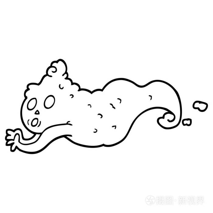黑白卡通幽灵