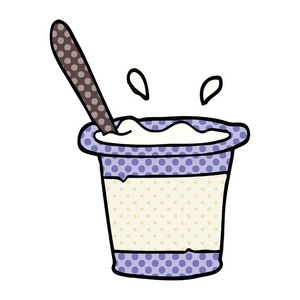 漫画书式卡通酸奶