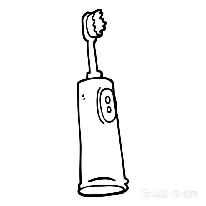 黑白卡通电动牙刷