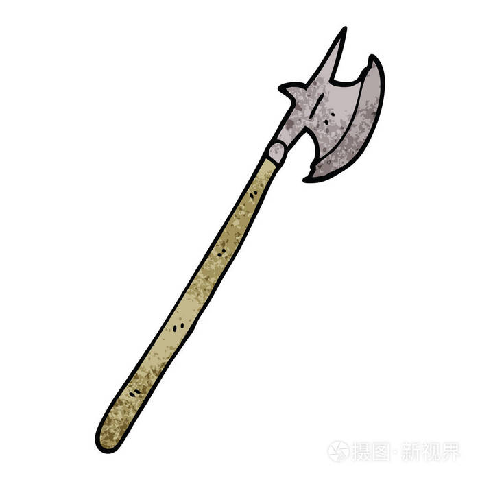 卡通涂鸦中世纪戟