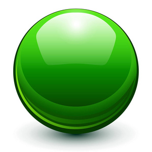 玻璃球绿色三维矢量球图片