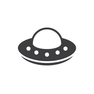 简单的 Ufo 图标。宇宙飞船, 外星符号和符号矢量图设计。在白色背景下隔离