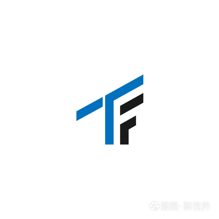 抽象tf字母初始标志. 象征tf几何字母表图标矢量标志模板.