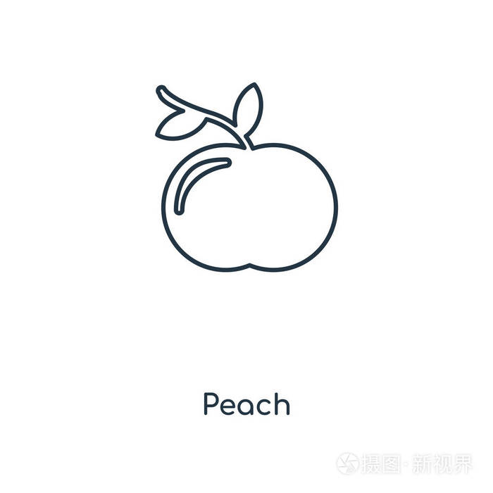 桃子图标隔离在白色背景上.