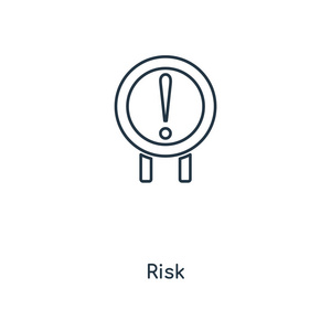 时尚设计风格的风险图标。在白色背景上隔离的风险图标。风险向量图标简单和现代平面符号的网站，移动，标志，应用程序，UI。风险图标矢