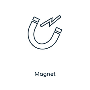 磁铁图标在时尚的设计风格。 磁铁图标隔离在白色背景上。 磁铁矢量图标简单和现代平面符号的网站移动标志应用程序UI。 磁铁图标矢量