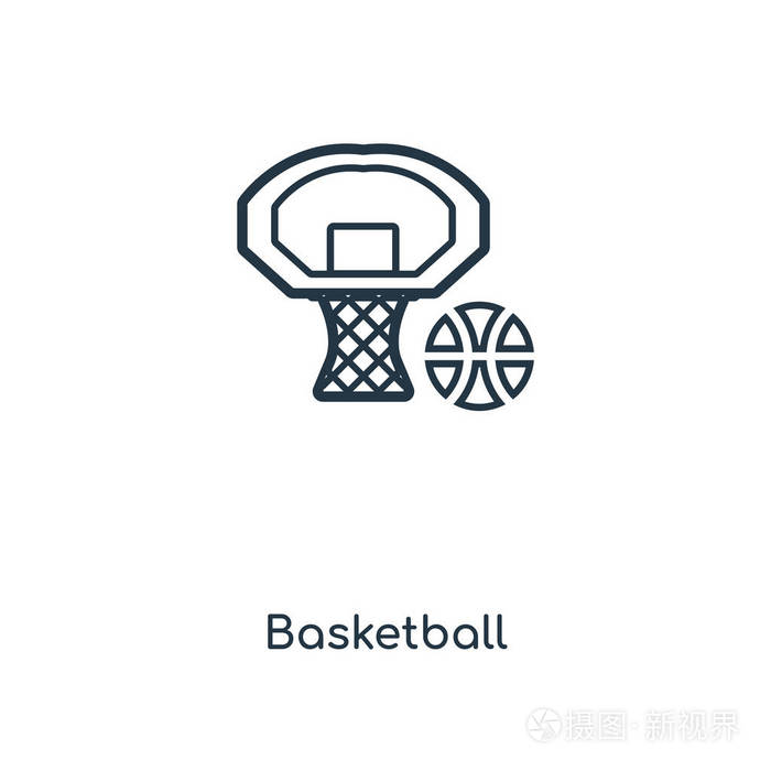 篮球图标孤立在白色背景上.