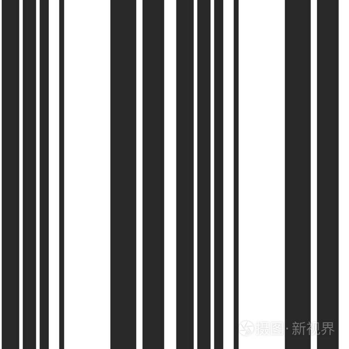 简单的条纹无缝图案与黑白垂直平行条纹.矢量抽象图案