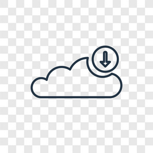 从云图标下载时尚设计风格。 从透明背景上隔离的云图标下载。 从云矢量图标下载简单和现代平面符号的网站移动标志应用程序UI。