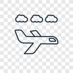 时尚设计风格的飞机图标。 飞机图标隔离在透明背景上。 飞机矢量图标简单和现代平面符号的网站移动标志应用程序UI。 飞机图标矢量插