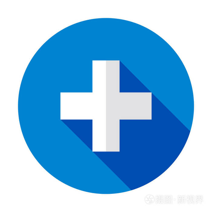 加上按钮图标向量隔离在白色背景上 标志概念的加号按钮符号 平面