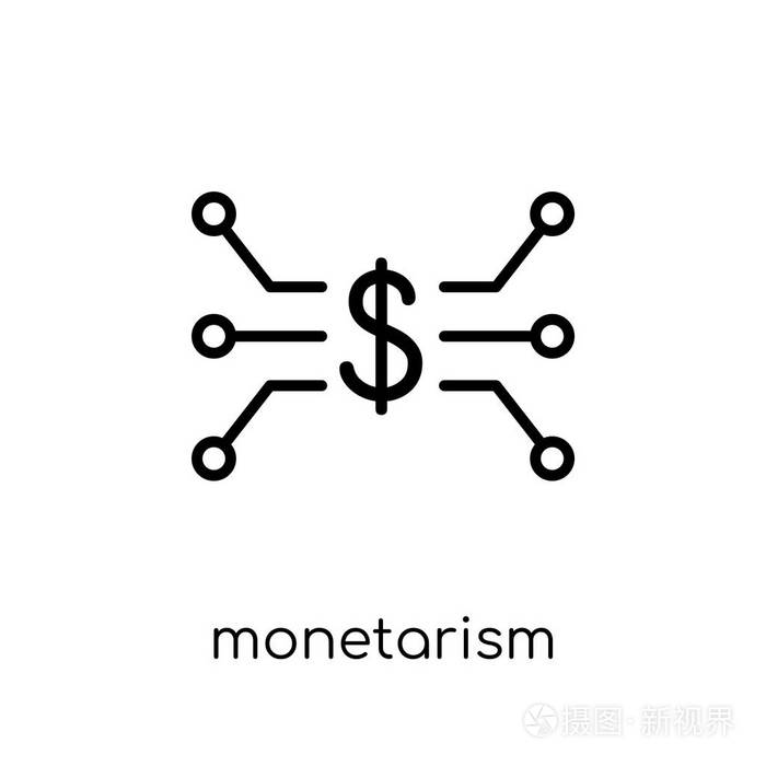 矢量货币主义图标在白色背景从细线业务收集可编辑轮廓笔画矢量插图