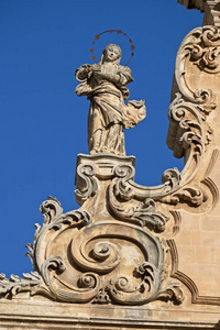 s Cathedral baroque facade and religious statue 18th century a.