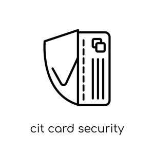 信用卡安全图标。 时尚的现代平面线性矢量信用卡安全图标白色背景从细线互联网安全和网络收集轮廓矢量插图。