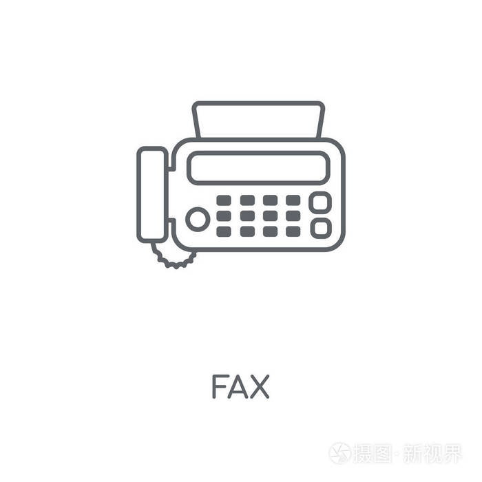传真线性图标. 传真概念笔画符号设计.