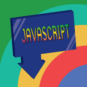 显示 Javascript 的文本符号。用于创建交互效果的概念照片计算机编程语言