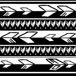 部落图案纹理与手绘非洲阿兹特克玛雅创造性绘图矢量插图。 黑白条纹图案民族单色风格。