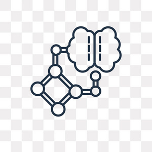 人工智能矢量轮廓图标隔离在透明背景上，高质量线性人工智能透明概念可以使用Web和移动