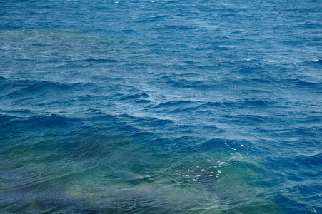 蓝色的海水。海洋表面为自然背景。