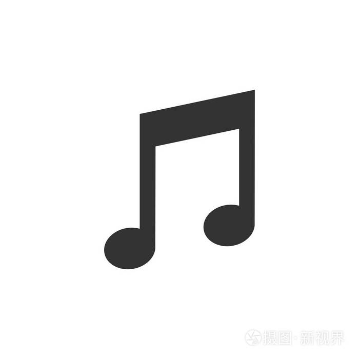 音乐图标音符符号. 矢量图平面图