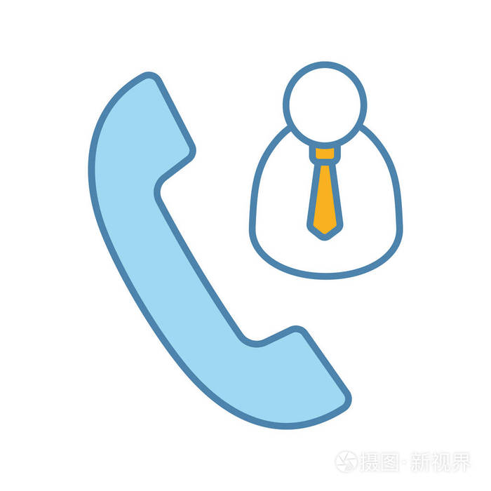 客户服务呼叫中心颜色图标. 客户支持. 客户管理. 商务电话.