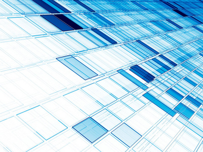 蓝色白色对角线瓷砖技术背景。 抽象计算机生成的图像分形。 苍白技术风格的背景桌面壁纸涵盖网页设计。