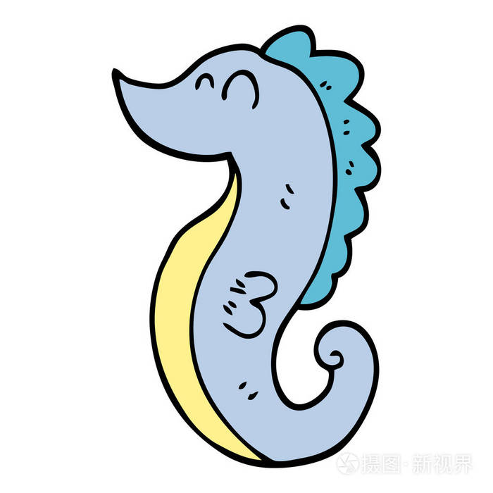 卡通涂鸦海马