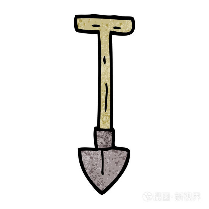 卡通涂鸦铲子矢量插图