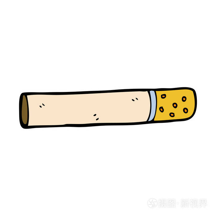 卡通涂鸦香烟,矢量插图