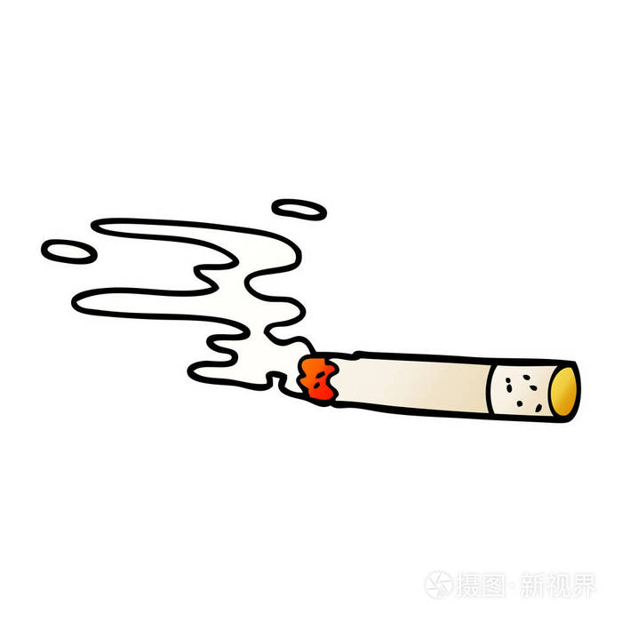 卡通涂鸦香烟,矢量插图