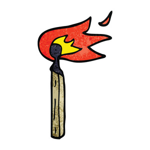 卡通涂鸦点燃的火柴