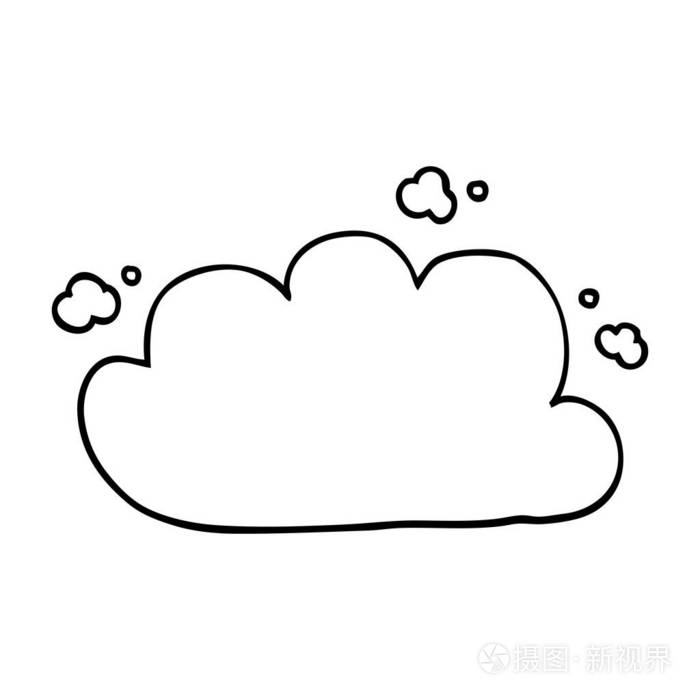 线绘卡通白云