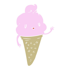 可爱的纯色卡通冰淇淋