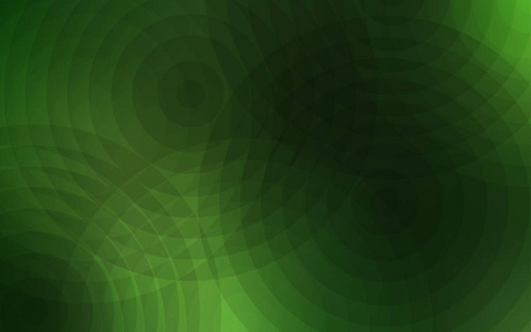 带有圆圈形状的深绿色矢量布局。 模糊的气泡在抽象的背景上与彩色梯度。 图案可用作壁纸的纹理。