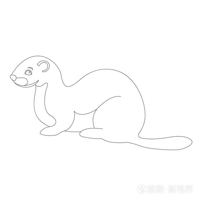 卡通黄鼠狼向量例证衬里画