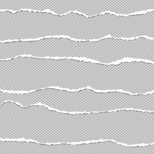 白色水平撕破的纸带是灰色的平方背景。向量例证