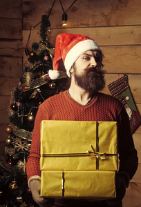 圣诞老人与礼物包的人