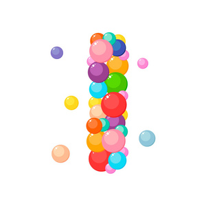 向量字母 i 的字母表为有色球的孩子
