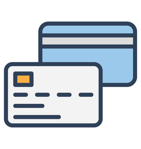 银行卡隔离矢量图标，可以非常容易地编辑或修改。