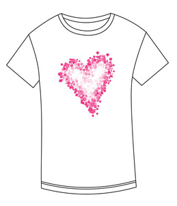 s Day. Tshirt with heart made of squares.