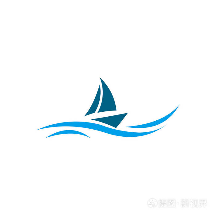 帆船. 旅游水上比赛旅游公司的标志.