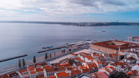 里斯本鸟瞰阿尔法纳葡萄牙。