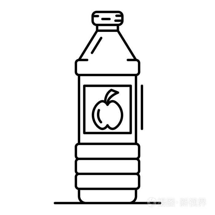 苹果醋瓶图标, 轮廓风格
