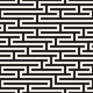 不规则纠结的线。抽象的几何背景设计。矢量无缝黑白混沌模式