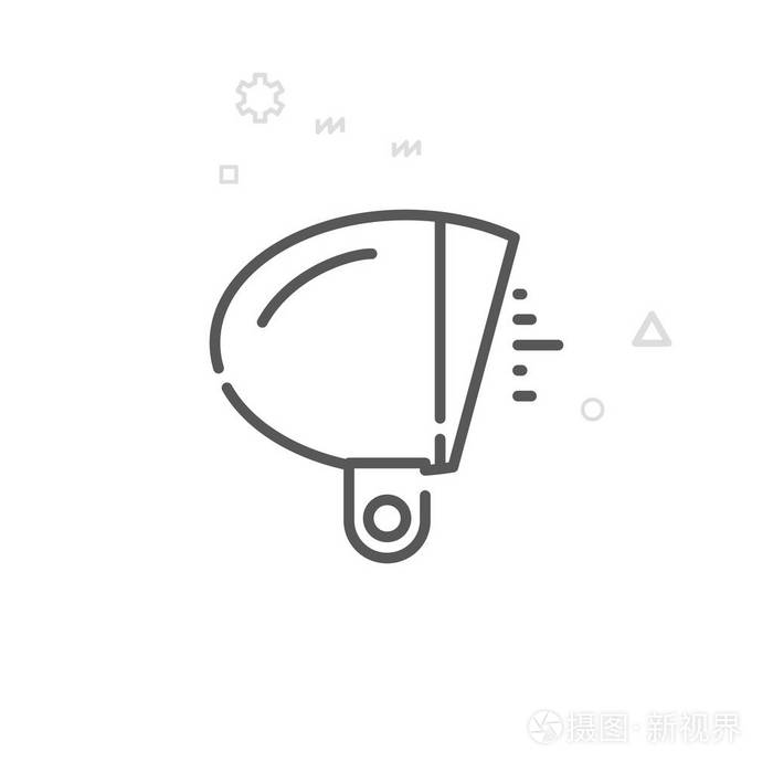 自行车灯, 前照矢量线图标, 符号, 象形文字, 符号.光